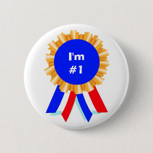 Anpassningsbar Personlig Blue Ribbon Award knappar