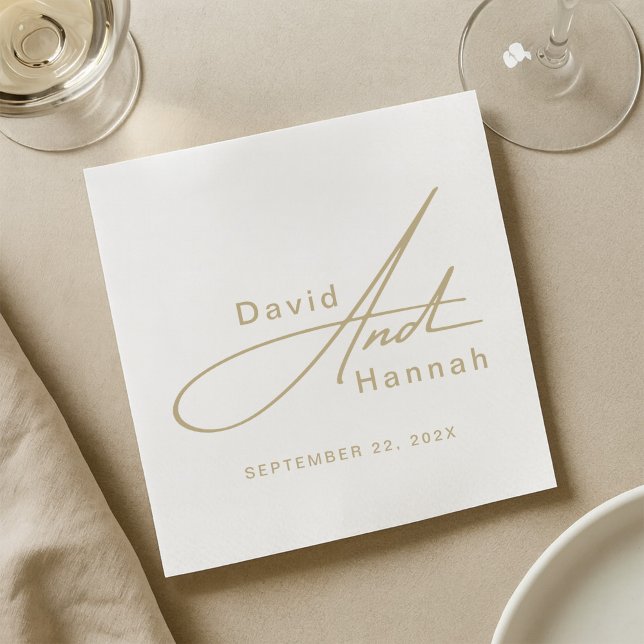 Anpassningsbar Personlig Bröllop Napkins med Namn  Pappersservett (Skapare uppladdad)