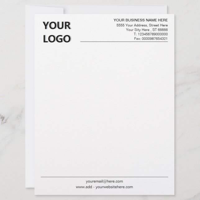 Anpassningsbar Personlig Business Letterhead med L Brevhuvud (Framsida)