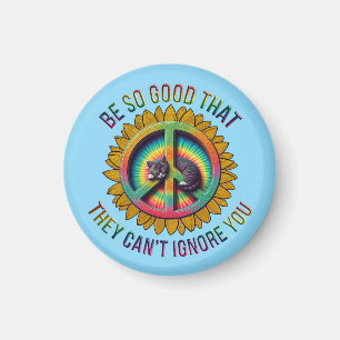 Anpassningsbar Personlig Cat Peace Hippie Tie Dye Magnet
