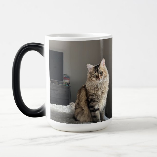 Anpassningsbar Personlig Cat Photo Collage Tall Co Magisk Mugg (Vänster)