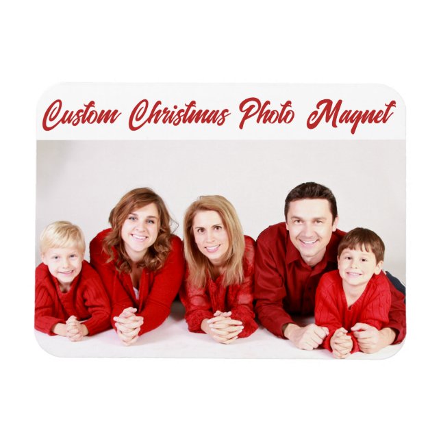 Anpassningsbar Personlig CHRISTMAS FOTOKORT MAGNET (Horisontell)