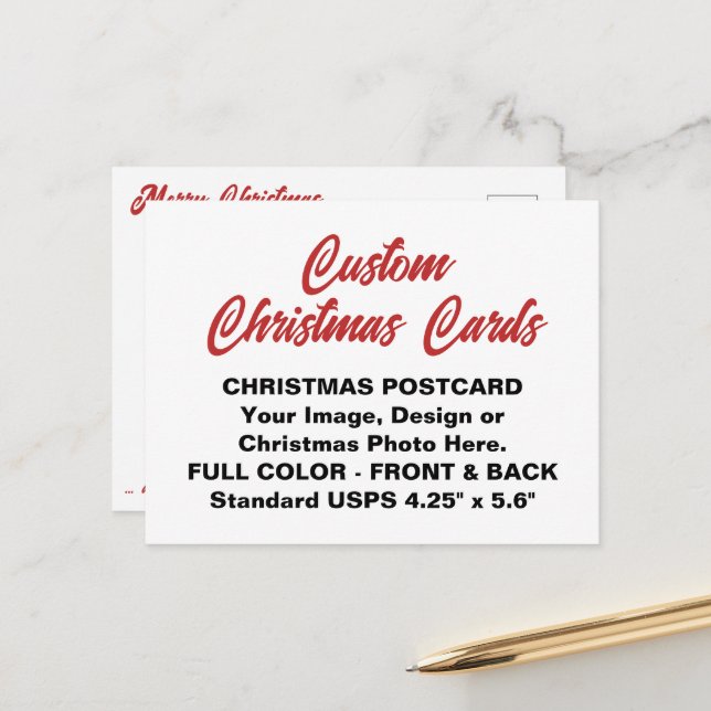 Anpassningsbar Personlig CHRISTMAS-KORT POSTCARD Vykort (Fram/Back In Situ)