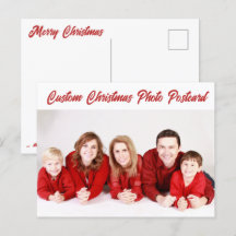 Anpassningsbar Personlig CHRISTMAS PHOTO POSTCARD