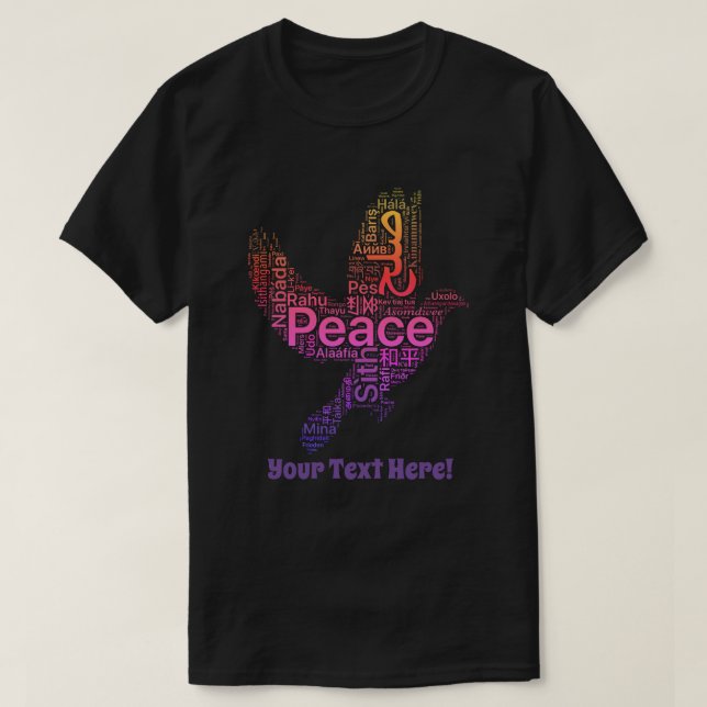 Anpassningsbar Personlig Design Peace T-Shirt (Design framsida)