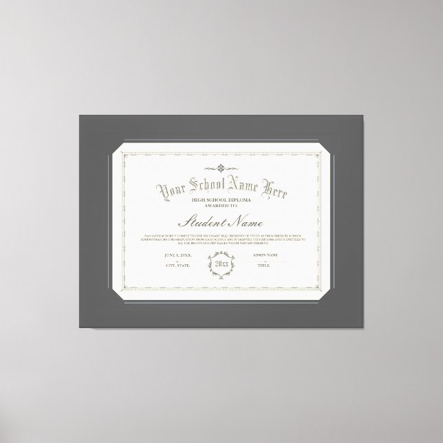 Anpassningsbar Personlig Diploma Traditional Charc Canvastryck (Framsida)