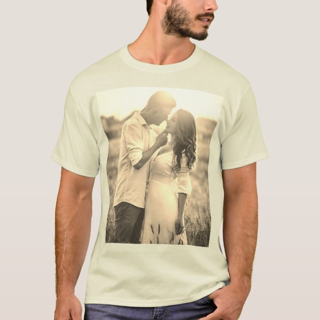 Anpassningsbar personlig fotoutskrift t shirt (Framsida)