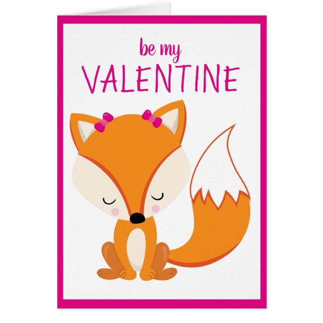 Anpassningsbar Personlig Fox Heart Valentines dag Hälsningskort (Framsidan)