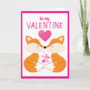 Anpassningsbar Personlig Fox Heart Valentines dag Helgkort