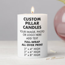 Anpassningsbar Personlig Fullt-Wrap PILLAR CANDLE