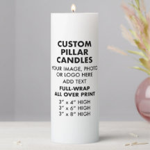 Anpassningsbar Personlig Fullt-Wrap PILLAR CANDLE