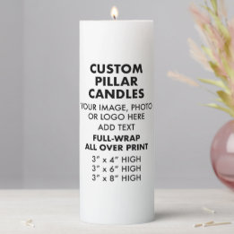 Anpassningsbar Personlig Fullt-Wrap PILLAR CANDLE 