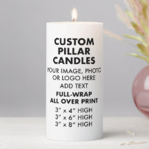 Anpassningsbar Personlig Fullt-Wrap PILLAR CANDLE