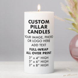 Anpassningsbar Personlig Fullt-Wrap PILLAR CANDLE 