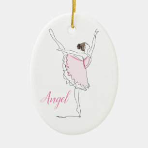 Anpassningsbar Personlig Girls Ballerina Dance Orn Julgransprydnad Keramik