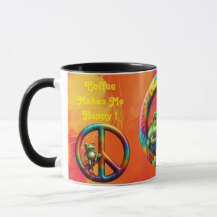 Anpassningsbar Personlig Hippie Frog Peace Colorfu Mugg