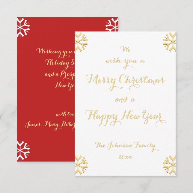 Anpassningsbar Personlig jul - nya år Helgdag Inbjudningar (Fram/baksida)