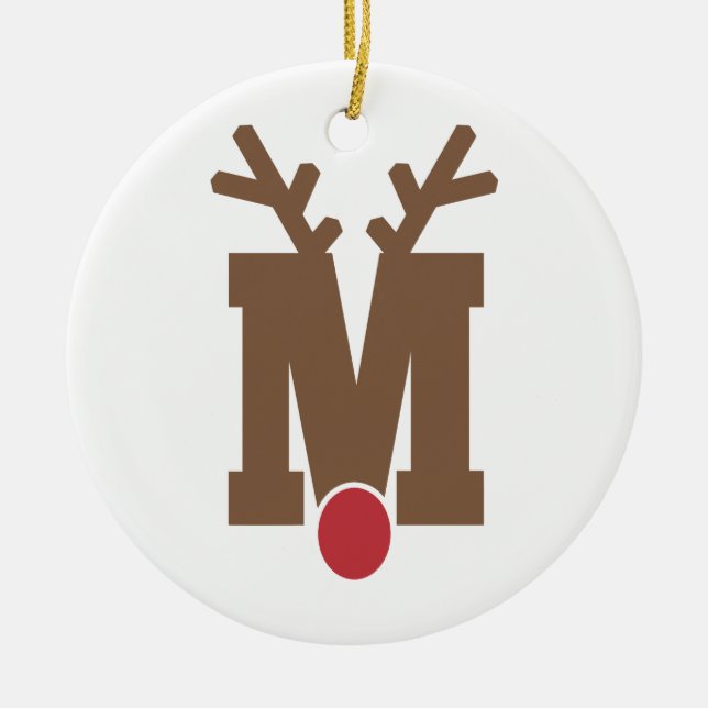 Anpassningsbar Personlig jul Ornament Brev ’M’ (Framsidan)