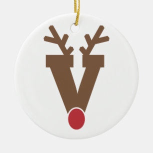 Anpassningsbar Personlig jul Ornament Brev ’V’