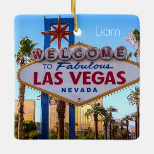 Anpassningsbar Personlig Las Vegas Julgransprydnad Keramik