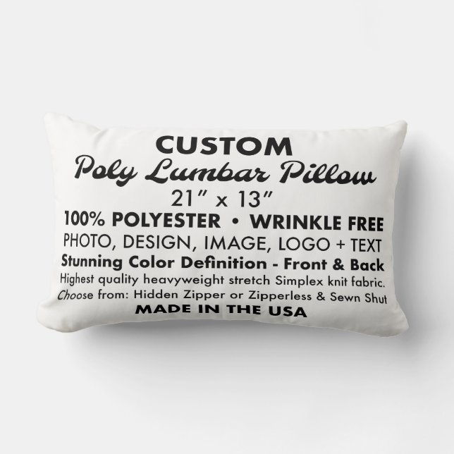 Anpassningsbar personlig Lumber Photo Pillow w/ Zi Lumbarkudde (Framsida)
