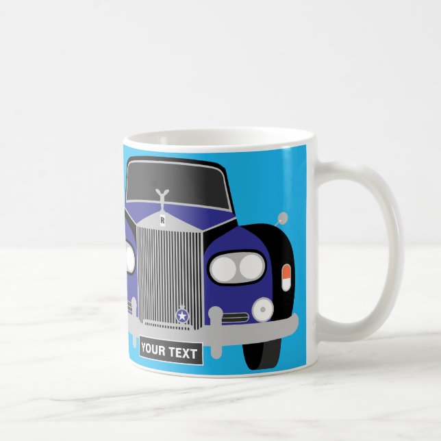 ANPASSNINGSBAR PERSONLIG LUXURY BLUE LIMOUSINE CAR KAFFEMUGG (Höger)