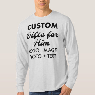 Anpassningsbar personlig Manar Ash Grått Långärmad T Shirt