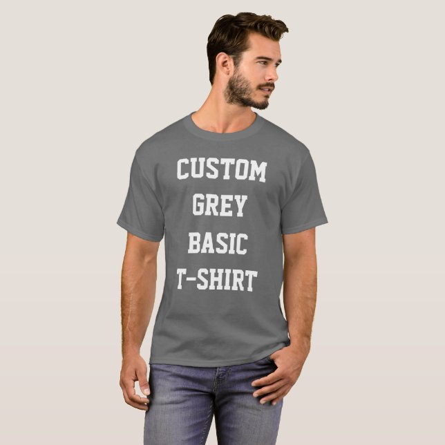 Anpassningsbar Personlig Manar BASIC MÖRK GRÅTT T- Tee Shirt (Hel framsida)
