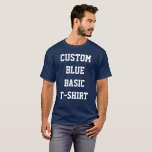 Anpassningsbar Personlig Manar BASIC NAVY BLUE T-S T Shirt