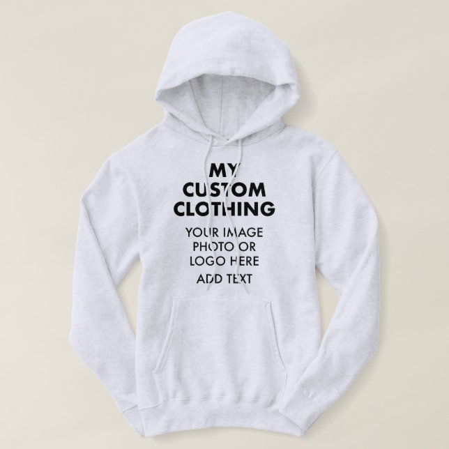 Anpassningsbar Personlig MANAR HOODIE - LJUS ASH G (Design framsida)