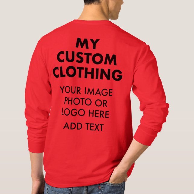 Anpassningsbar Personlig MANAR LÅNGÄRMAD T-SHIRT,  T Shirt (Baksida)