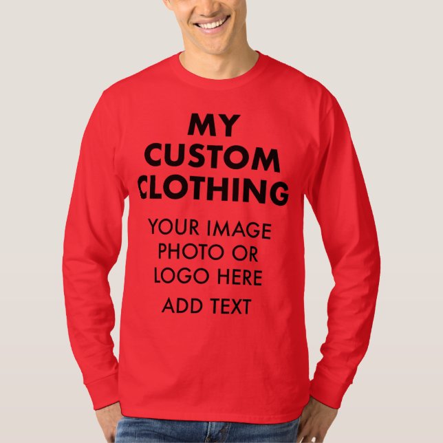 Anpassningsbar Personlig MANAR LÅNGÄRMAD T-SHIRT,  T Shirt (Framsida)