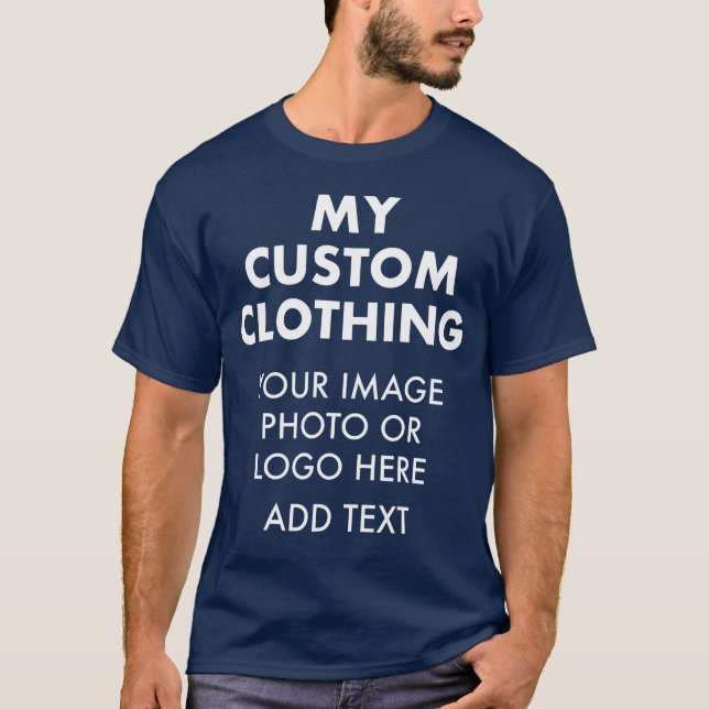 Anpassningsbar Personlig MANAR NAVY BLUE T-SHIRT (Framsida)