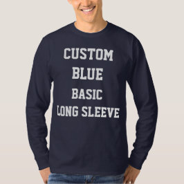 Anpassningsbar Personlig Manar NAVY LÅNGÄRMAD T-SH Tee Shirt