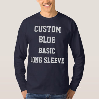 Anpassningsbar Personlig Manar NAVY LÅNGÄRMAD T-SH Tee Shirt