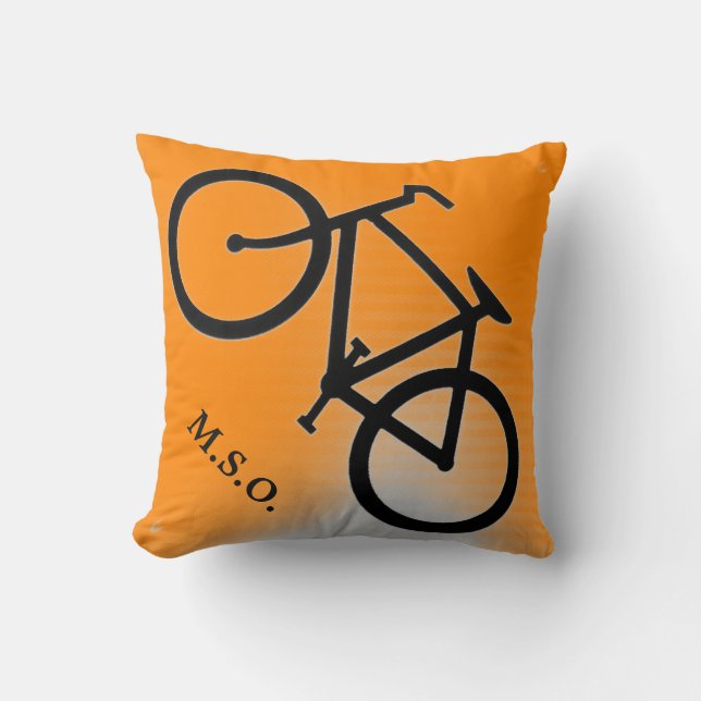 anpassningsbar personlig Monogram Initialer på Bik Kudde (Framsida)