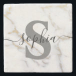 Anpassningsbar Personlig Monogram-skript Namn Init Stenunderlägg<br><div class="desc">Anpassningsbar Personlig Monogram-skript Namn Initial</div>