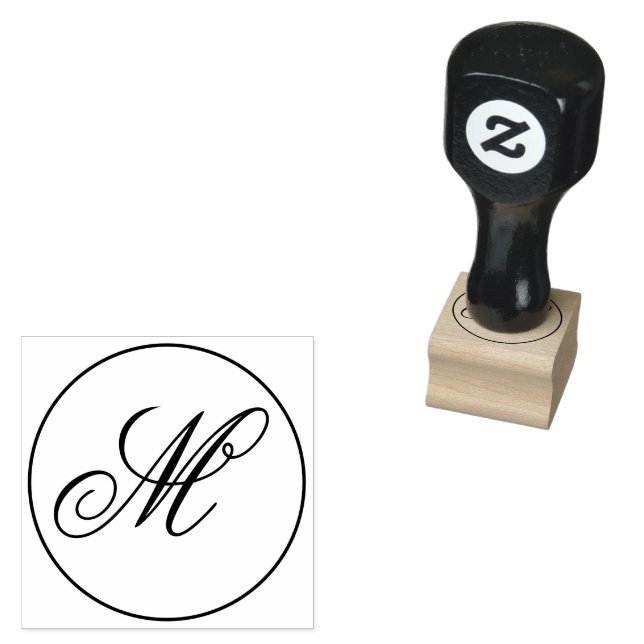 Anpassningsbar Personlig Monogram Trä Stämpel (Stämplad)