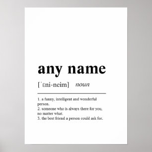 Anpassningsbar Personlig Namn Definition Poster