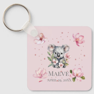 Anpassningsbar Personlig Namn Födelsedatum Koala B Nyckelring