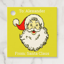 Anpassningsbar Personlig Namn Gult Jultomten Gåvor Etiketter