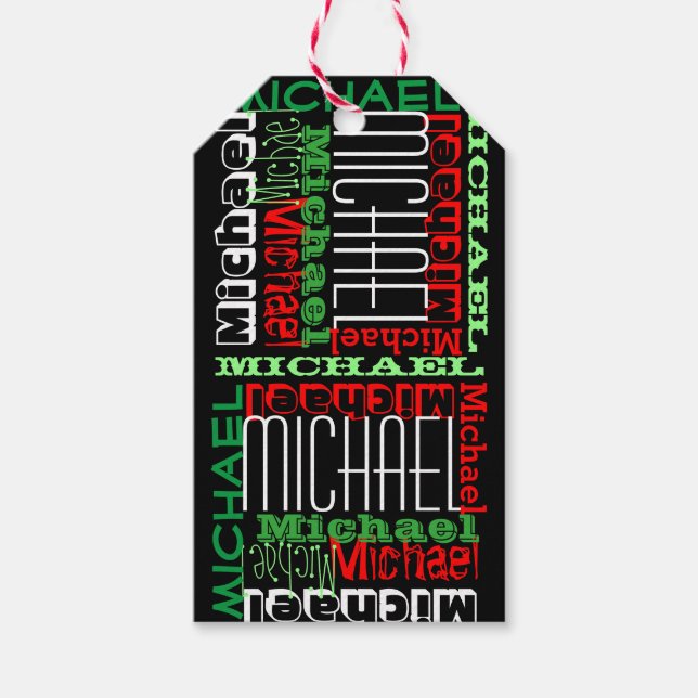 Anpassningsbar Personlig Namn Kids jul Presentetikett (Framsidan)