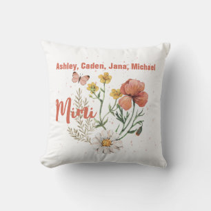 Anpassningsbar Personlig Namn Wildbloms Blommigt M Kudde
