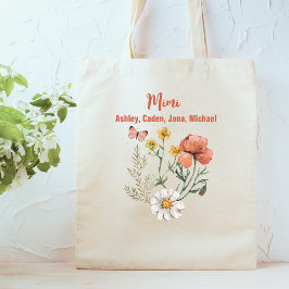 Anpassningsbar Personlig Namn Wildbloms Blommigt M Tygkasse