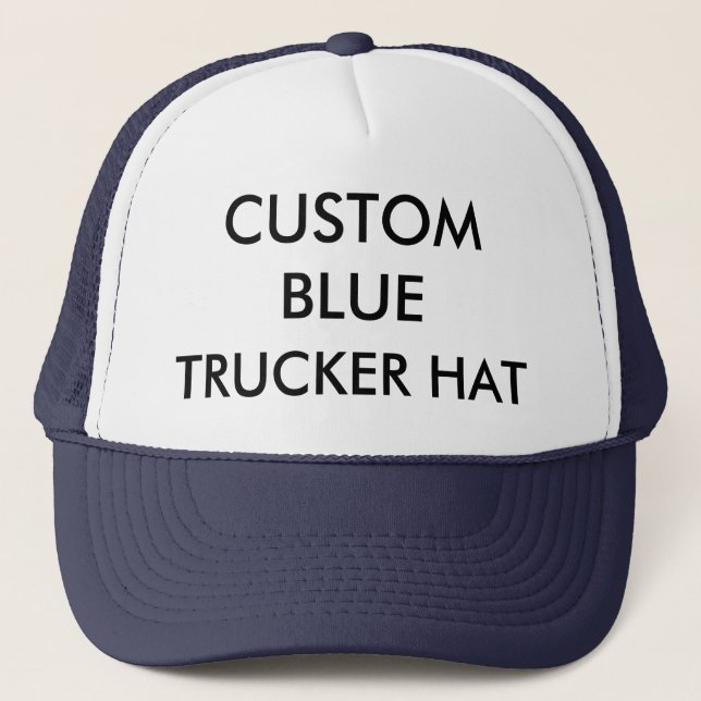 Anpassningsbar Personlig NAVY BLUE & WHITE TRUCKER Keps (Framsida)