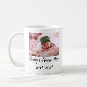 Anpassningsbar Personlig Nyfödd bebis fotokaffe Mu Kaffemugg