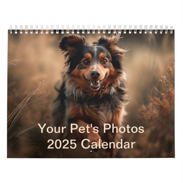 Anpassningsbar Personlig Pet Photos 2-Page 2025 Kalender (Omslag)