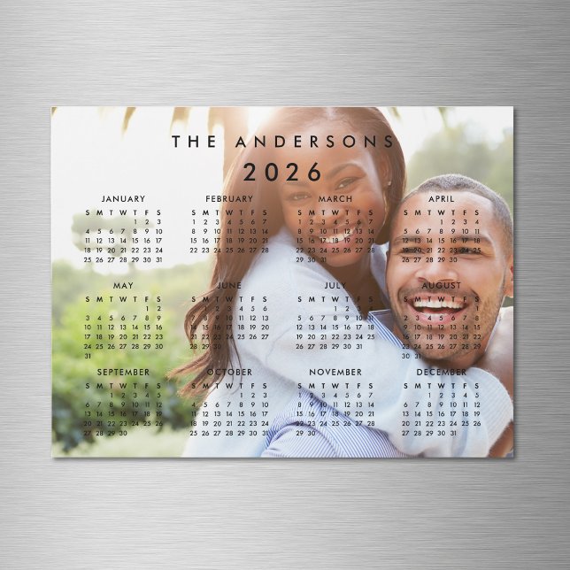 Anpassningsbar Personlig Photo 2026 Calendar Magne (Skapare uppladdad)