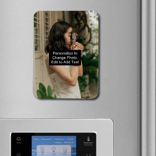 Anpassningsbar Personlig Photo Artwork Namn Slogan Magnet