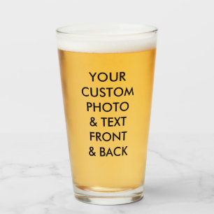 Anpassningsbar Personlig PHOTO BEER GLASS 16 oz, 1 Glaskopp
